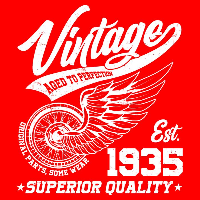 Winged Wheel Vintage 1935 Aged To Perfection Superior Quality 90th Birthday Womens T-Shirt