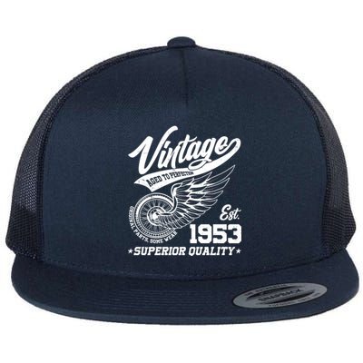 Winged Wheel Vintage 1953 Aged To Perfection Superior Quality 70th Birthday Flat Bill Trucker Hat