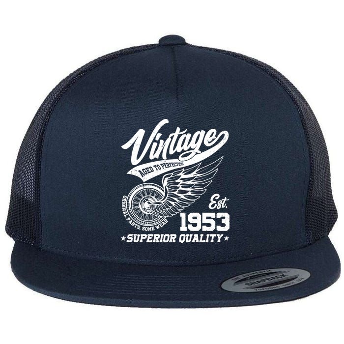 Winged Wheel Vintage 1953 Aged To Perfection Superior Quality 70th Birthday Flatbill Hat