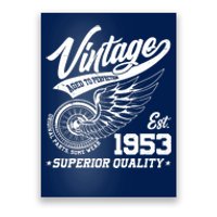 Winged Wheel Vintage 1953 Aged To Perfection Superior Quality 70th Birthday Poster