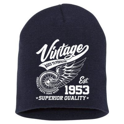 Winged Wheel Vintage 1953 Aged To Perfection Superior Quality 70th Birthday Short Acrylic Beanie