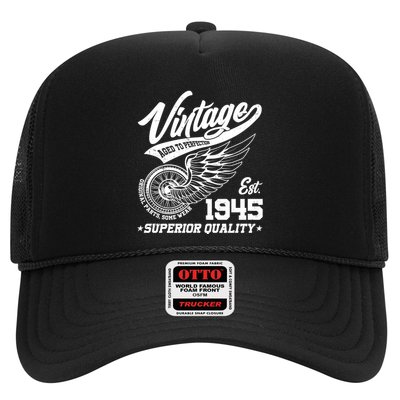 Winged Wheel Vintage 1945 Aged To Perfection Superior Quality 80th Birthday Trucker Hat