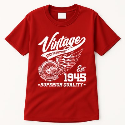 Winged Wheel Vintage 1945 Aged To Perfection Superior Quality 80th Birthday Tall T-Shirt
