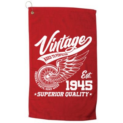 Winged Wheel Vintage 1945 Aged To Perfection Superior Quality 80th Birthday Golf Towel