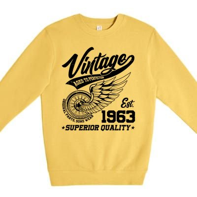 Winged Wheel Vintage 1963 Aged To Perfection Superior Quality 60th Birthday Premium Crewneck Sweatshirt