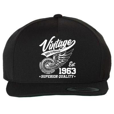Winged Wheel Vintage 1963 Aged To Perfection Superior Quality 60th Birthday Wool Snapback Cap