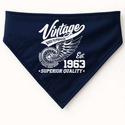 Winged Wheel Vintage 1963 Aged To Perfection Superior Quality 60th Birthday USA-Made Doggie Bandana