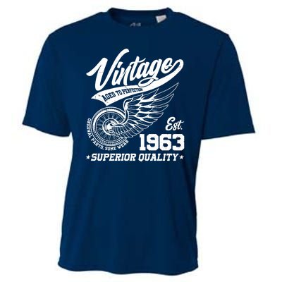 Winged Wheel Vintage 1963 Aged To Perfection Superior Quality 60th Birthday Cooling Performance Crew T-Shirt