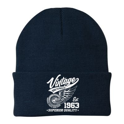 Winged Wheel Vintage 1963 Aged To Perfection Superior Quality 60th Birthday Knit Cap Winter Beanie