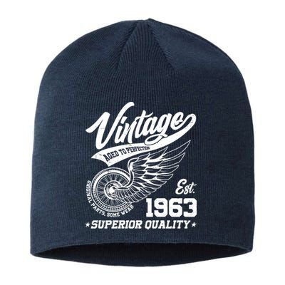 Winged Wheel Vintage 1963 Aged To Perfection Superior Quality 60th Birthday Sustainable Beanie