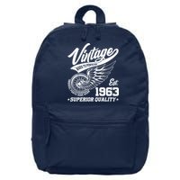 Winged Wheel Vintage 1963 Aged To Perfection Superior Quality 60th Birthday 16 in Basic Backpack