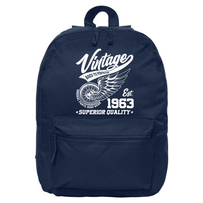 Winged Wheel Vintage 1963 Aged To Perfection Superior Quality 60th Birthday 16 in Basic Backpack
