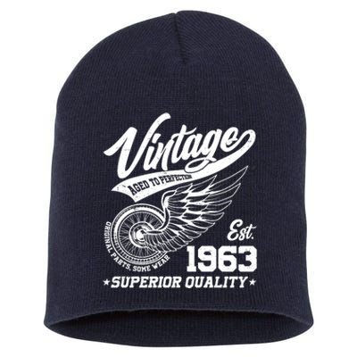 Winged Wheel Vintage 1963 Aged To Perfection Superior Quality 60th Birthday Short Acrylic Beanie