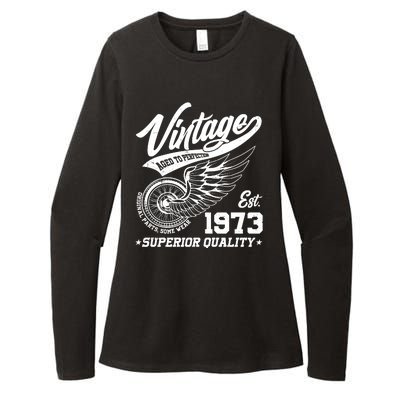 Winged Wheel Vintage 1973 Aged To Perfection Superior Quality 50th Birthday Womens CVC Long Sleeve Shirt