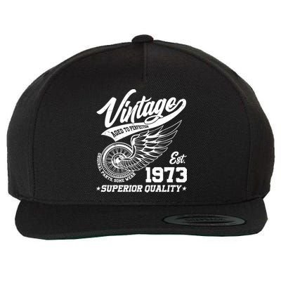 Winged Wheel Vintage 1973 Aged To Perfection Superior Quality 50th Birthday Wool Snapback Cap