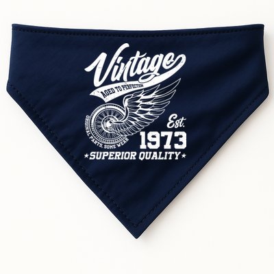 Winged Wheel Vintage 1973 Aged To Perfection Superior Quality 50th Birthday USA-Made Doggie Bandana