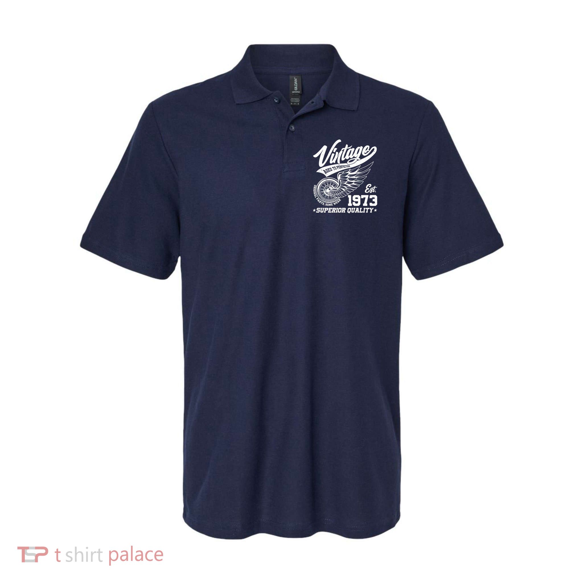 Winged Wheel Vintage 1973 Aged To Perfection Superior Quality 50th Birthday Polo