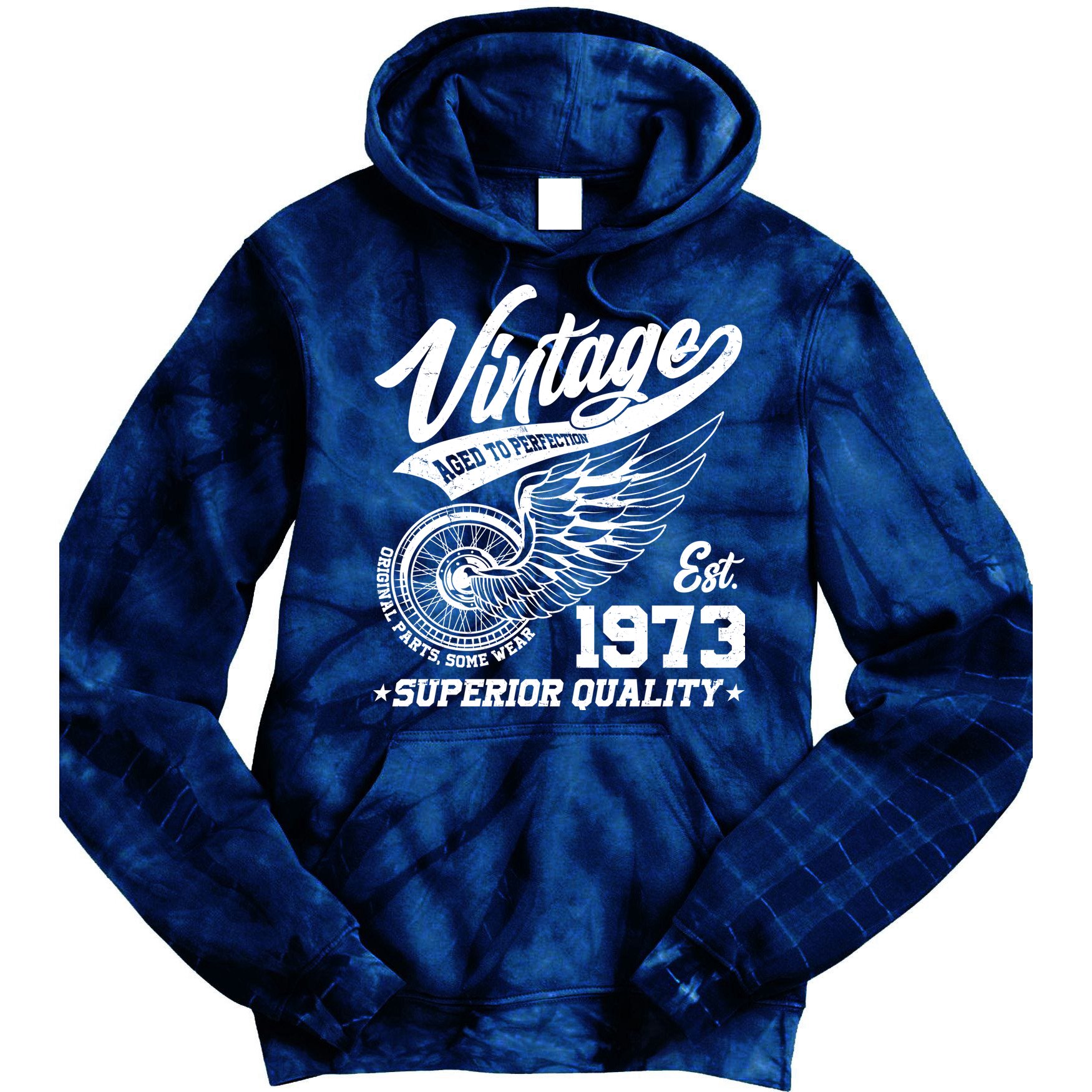 Winged Wheel Vintage 1973 Aged To Perfection Superior Quality 50th Birthday Tie Dye Hoodie