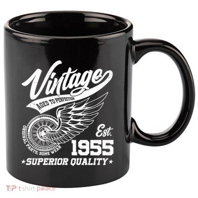 Winged Wheel Vintage 1955 Aged To Perfection Superior Quality 70th Birthday 11oz C Handle Ceramic Mug