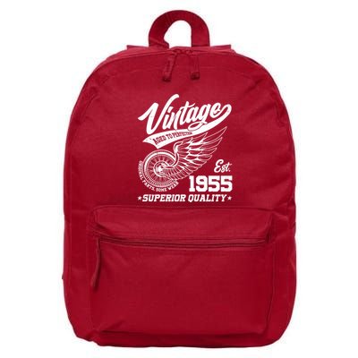 Winged Wheel Vintage 1955 Aged To Perfection Superior Quality 70th Birthday 16 in Basic Backpack