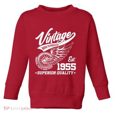 Winged Wheel Vintage 1955 Aged To Perfection Superior Quality 70th Birthday Toddler Sweatshirt