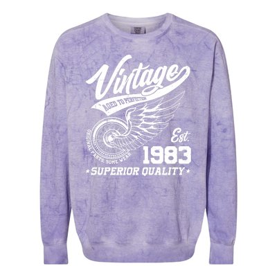 Winged Wheel Vintage 1983 Aged To Perfection Superior Quality 40th Birthday Colorblast Crewneck Sweatshirt