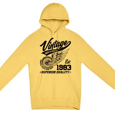 Winged Wheel Vintage 1983 Aged To Perfection Superior Quality 40th Birthday Premium Pullover Hoodie