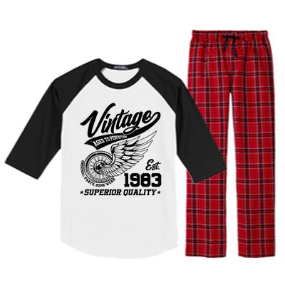 Winged Wheel Vintage 1983 Aged To Perfection Superior Quality 40th Birthday Raglan Sleeve Pajama Set