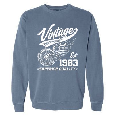 Winged Wheel Vintage 1983 Aged To Perfection Superior Quality 40th Birthday Garment-Dyed Sweatshirt