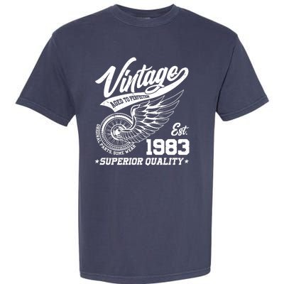 Winged Wheel Vintage 1983 Aged To Perfection Superior Quality 40th Birthday Garment-Dyed Heavyweight T-Shirt