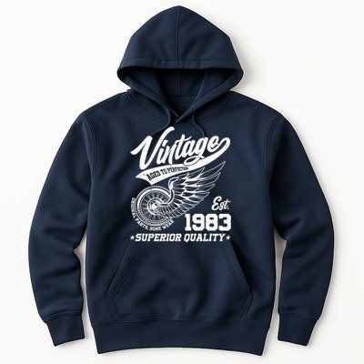 Winged Wheel Vintage 1983 Aged To Perfection Superior Quality 40th Birthday Hoodie