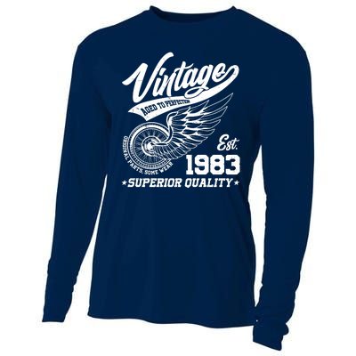 Winged Wheel Vintage 1983 Aged To Perfection Superior Quality 40th Birthday Cooling Performance Long Sleeve Crew