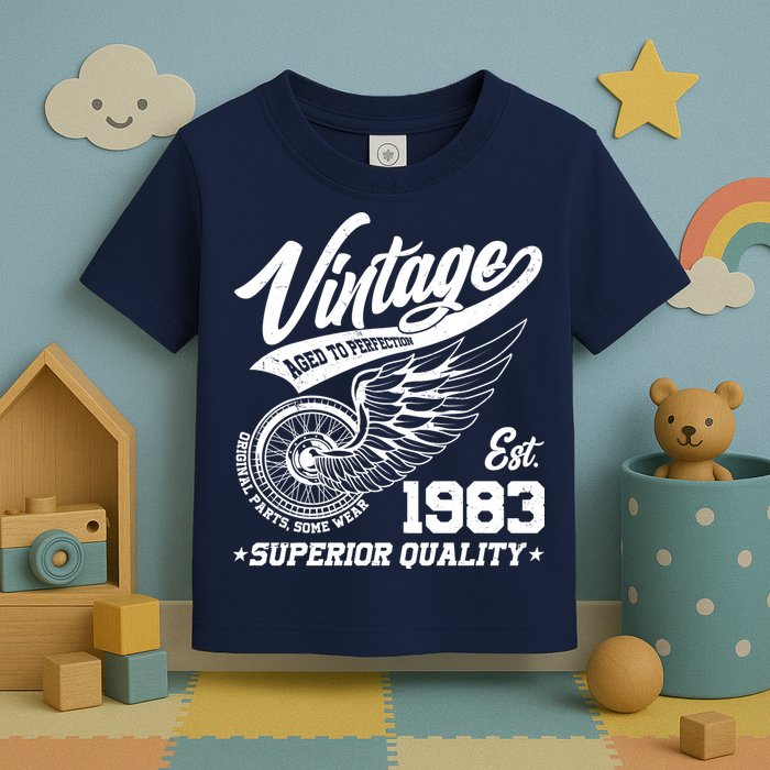 Winged Wheel Vintage 1983 Aged To Perfection Superior Quality 40th Birthday Toddler T-Shirt