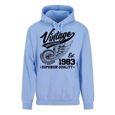 Winged Wheel Vintage 1983 Aged To Perfection Superior Quality 40th Birthday Unisex Surf Hoodie