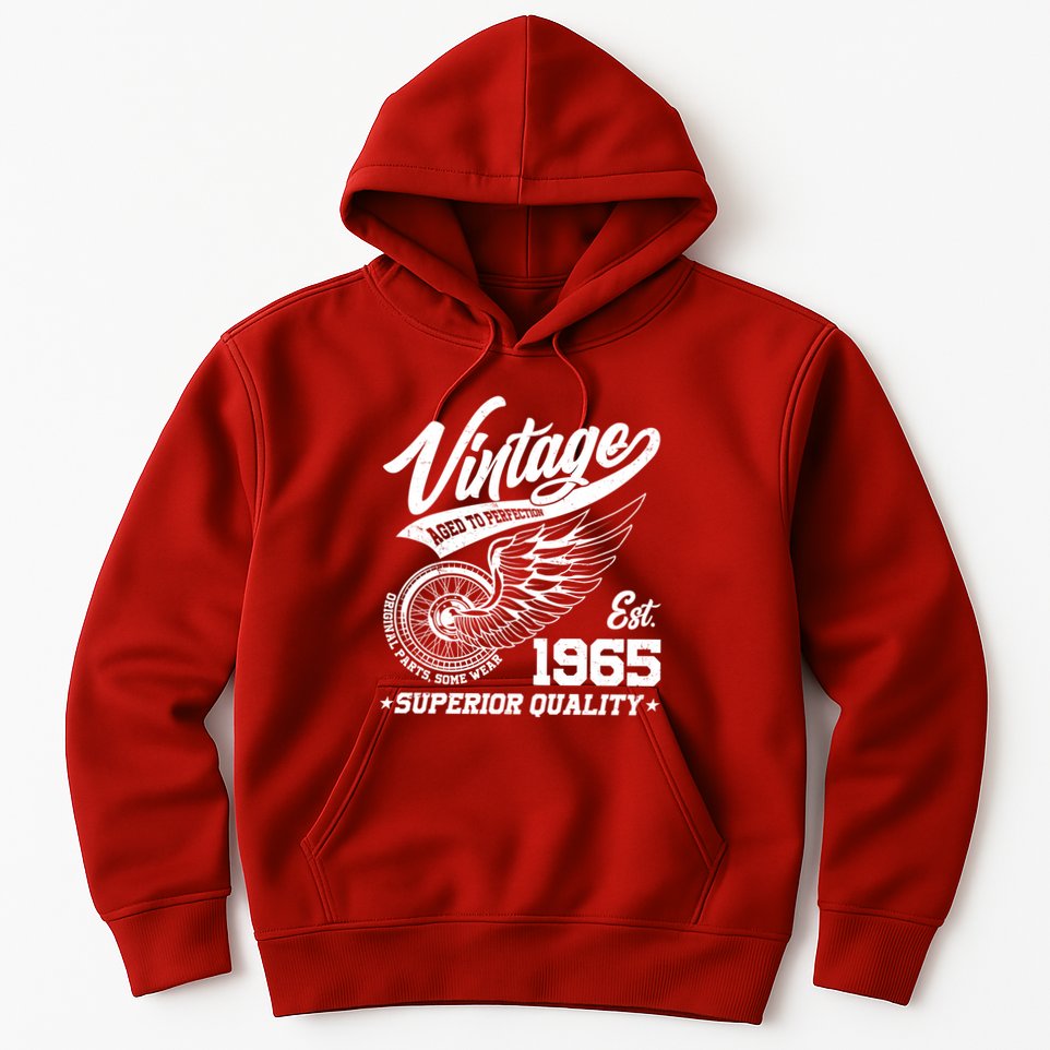 Winged Wheel Vintage 1965 Aged To Perfection Superior Quality 60th Birthday Hoodie