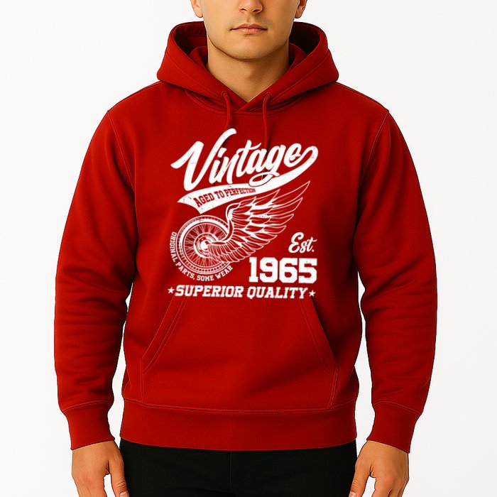 Winged Wheel Vintage 1965 Aged To Perfection Superior Quality 60th Birthday Hoodie