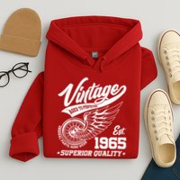 Winged Wheel Vintage 1965 Aged To Perfection Superior Quality 60th Birthday Hoodie