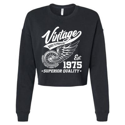 Winged Wheel Vintage 1975 Aged To Perfection Superior Quality 50th Birthday Cropped Pullover Crew