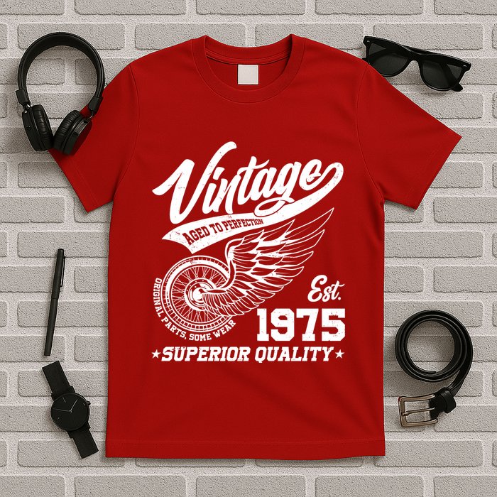 Winged Wheel Vintage 1975 Aged To Perfection Superior Quality 50th Birthday T-Shirt