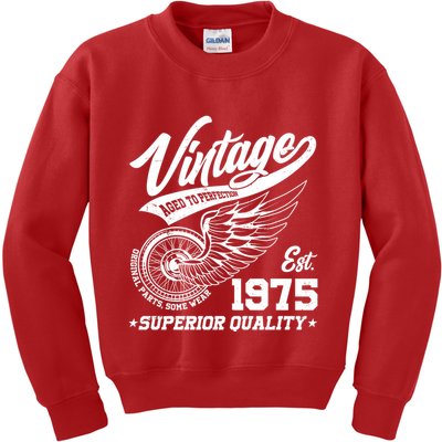 Winged Wheel Vintage 1975 Aged To Perfection Superior Quality 50th Birthday Kids Sweatshirt