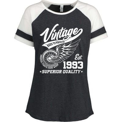 Winged Wheel Vintage 1993 Aged To Perfection Superior Quality 30th Birthday Enza Ladies Jersey Colorblock Tee