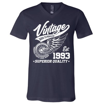 Winged Wheel Vintage 1993 Aged To Perfection Superior Quality 30th Birthday V-Neck T-Shirt