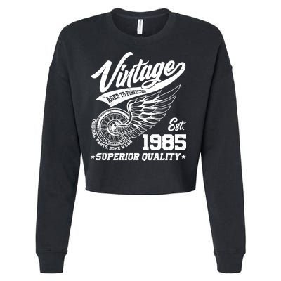 Winged Wheel Vintage 1985 Aged To Perfection Superior Quality 40th Birthday Cropped Pullover Crew