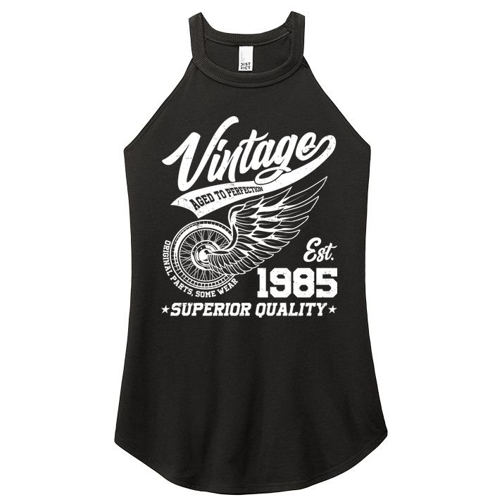 Winged Wheel Vintage 1985 Aged To Perfection Superior Quality 40th Birthday Women's Perfect Tri Rocker Tank