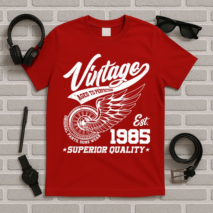 Winged Wheel Vintage 1985 Aged To Perfection Superior Quality 40th Birthday T-Shirt