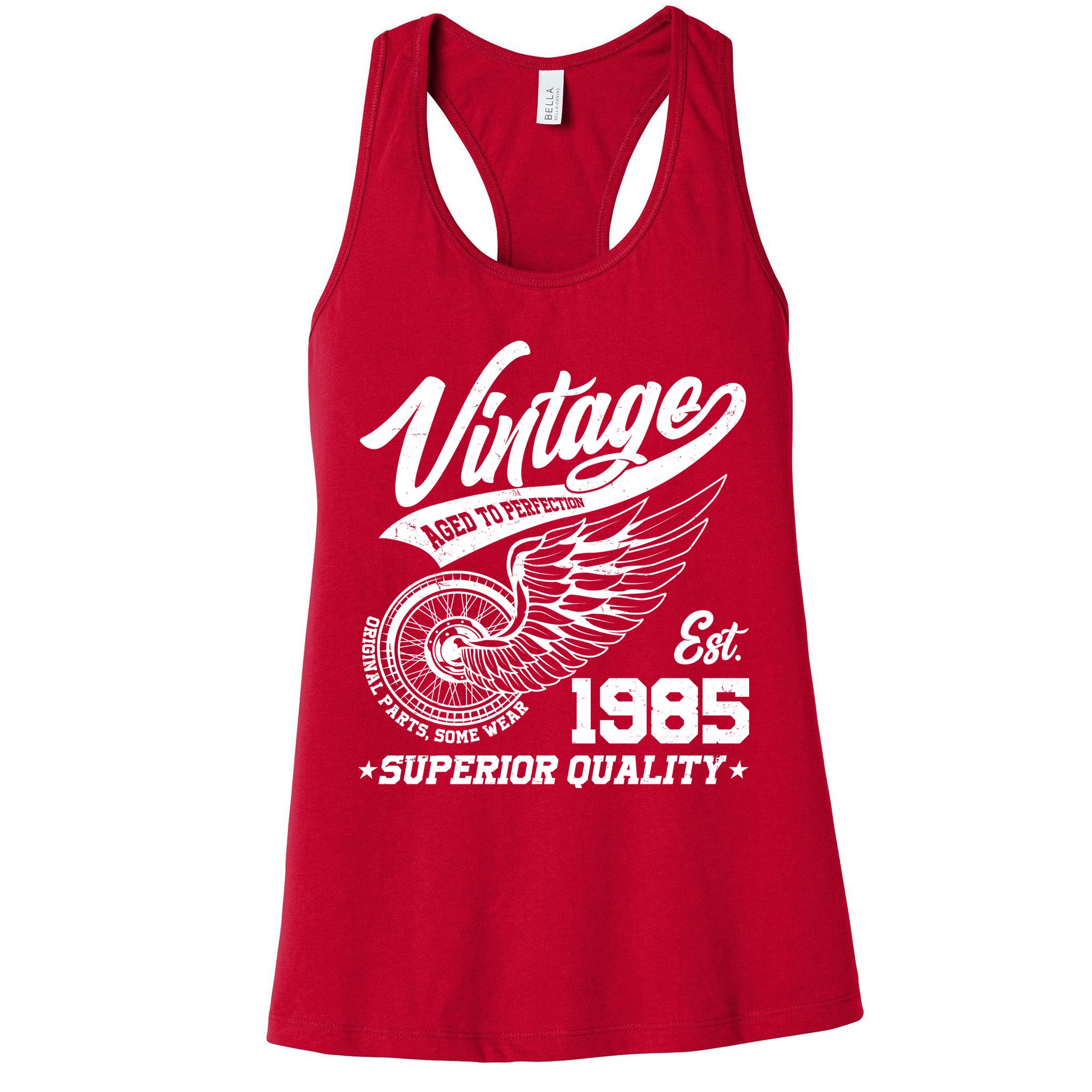 Winged Wheel Vintage 1985 Aged To Perfection Superior Quality 40th Birthday Womens Tank Top