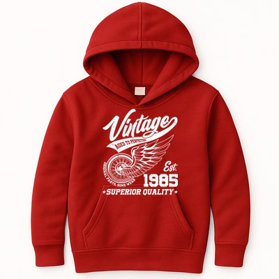 Winged Wheel Vintage 1985 Aged To Perfection Superior Quality 40th Birthday Kids Hoodie