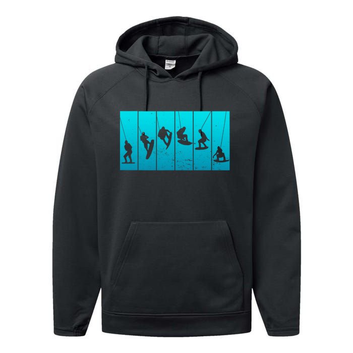 Wakeboarding Wakeboarder Vintage Wakeboard Performance Fleece Hoodie