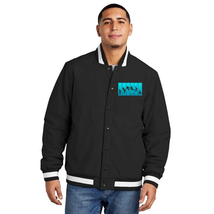 Wakeboarding Wakeboarder Vintage Wakeboard Insulated Varsity Jacket