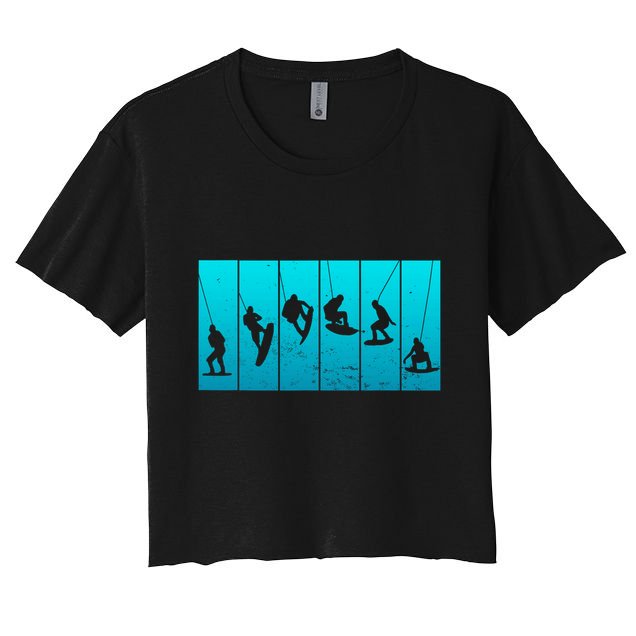 Wakeboarding Wakeboarder Vintage Wakeboard Crop Top